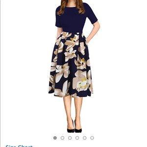 2XL royal blue and tan dress.